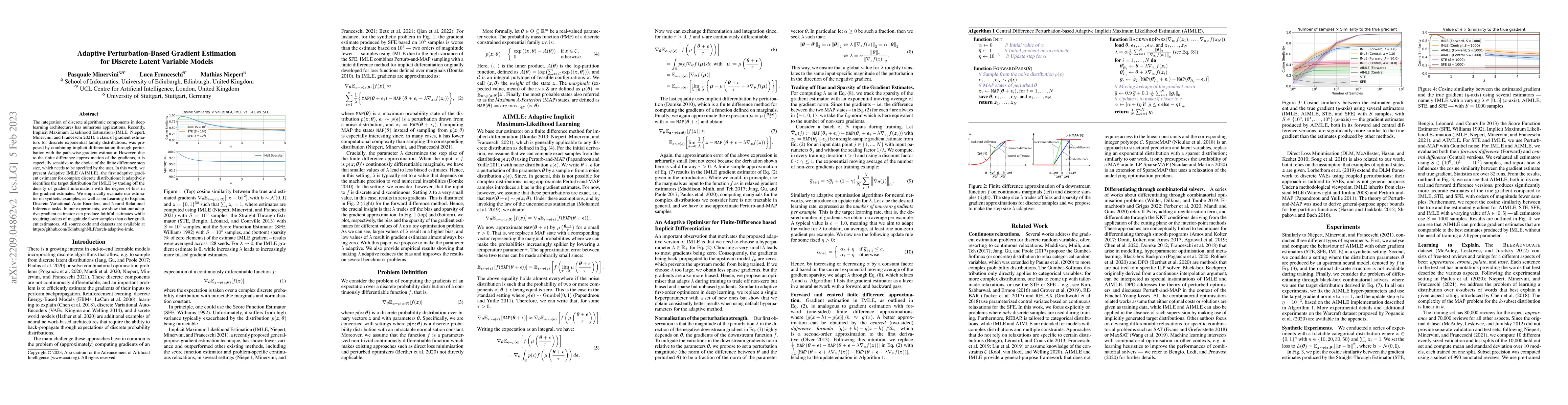 Thumbnail for Adaptive Perturbation-Based Gradient Estimation for Discrete Latent
  Variable Models