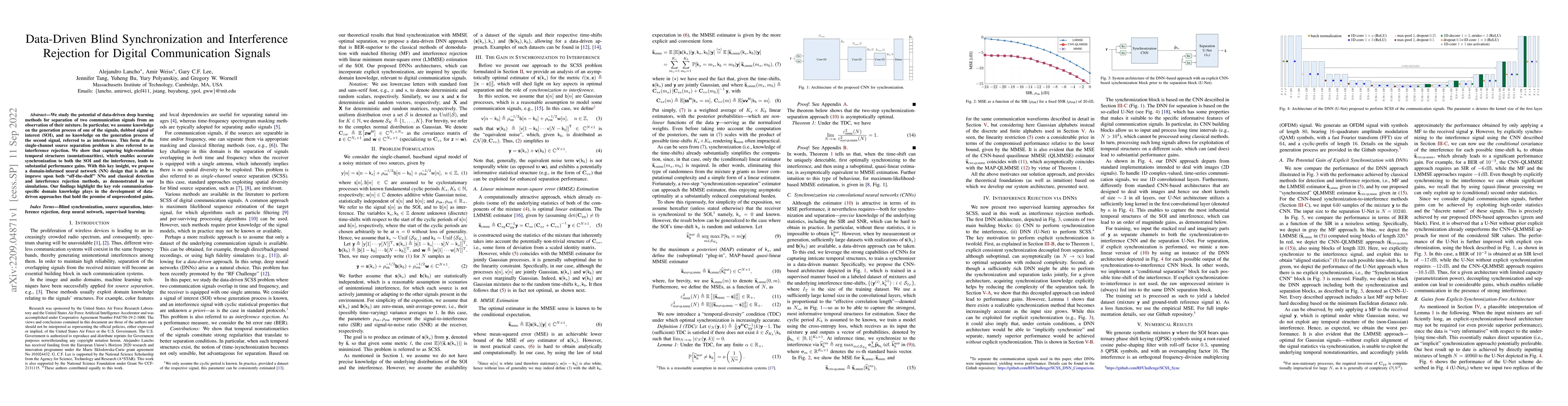Thumbnail for Data-Driven Blind Synchronization and Interference Rejection for Digital
  Communication Signals