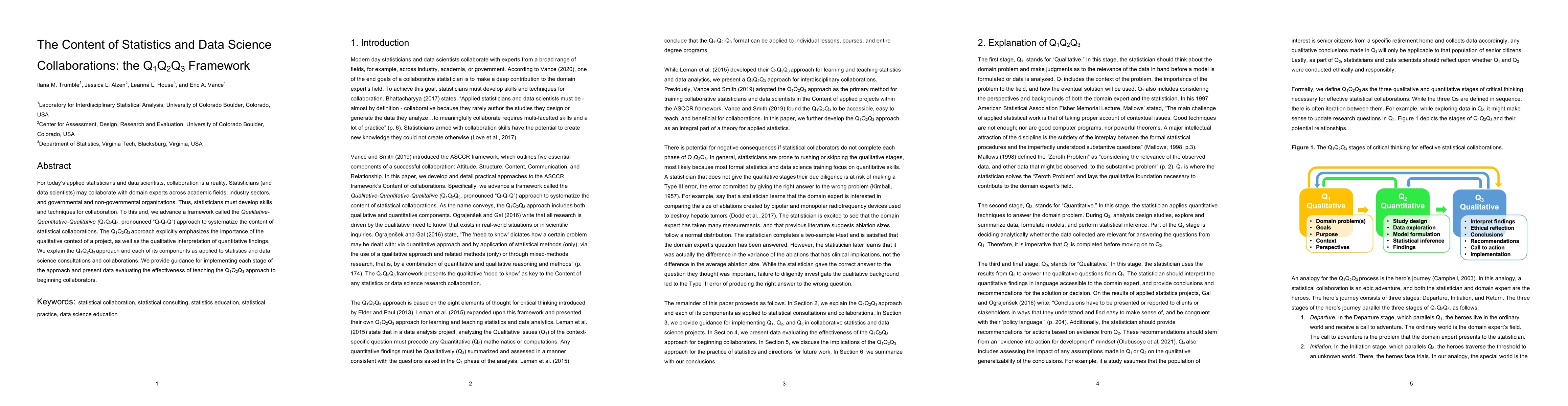 Thumbnail for The Content of Statistics and Data Science Collaborations: the QQQ
  Framework