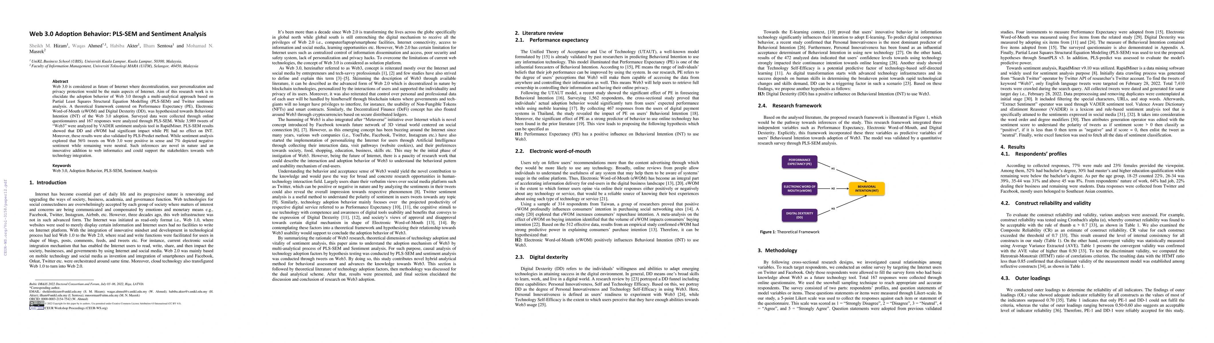 Thumbnail for Web 3.0 Adoption Behavior: PLS-SEM and Sentiment Analysis