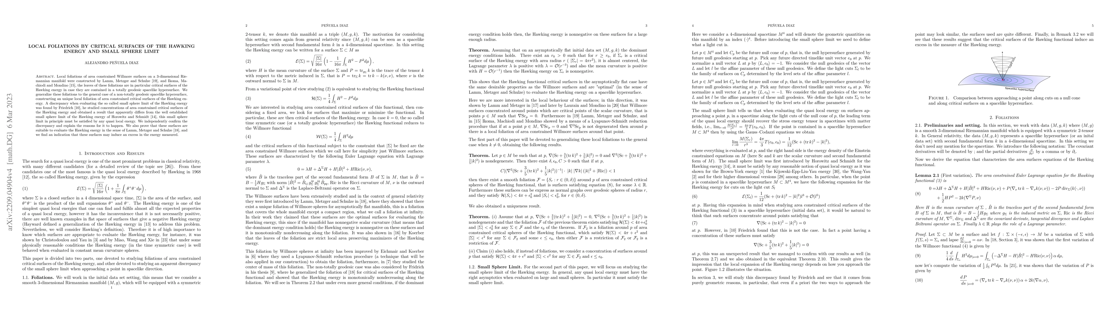 Thumbnail for Local foliations by critical surfaces of the Hawking energy and small
  sphere limit