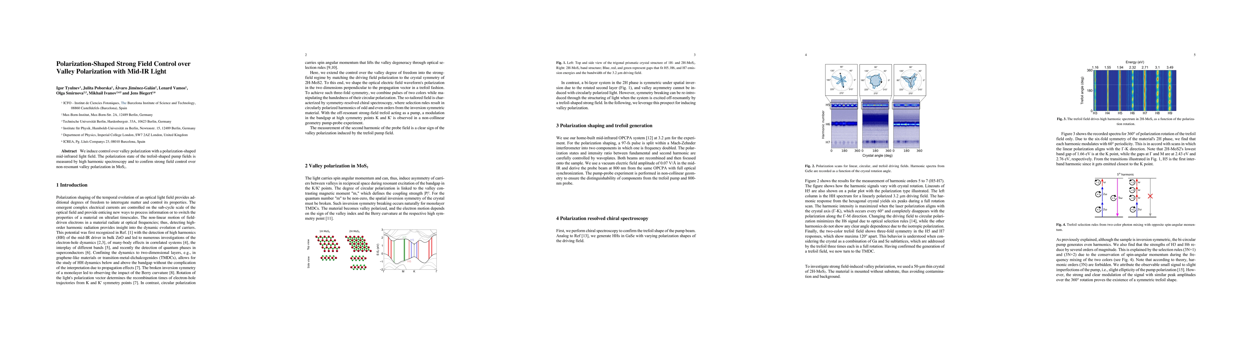 Thumbnail for Polarization-Shaped Strong Field Control over Valley Polarization with
  Mid-IR Light