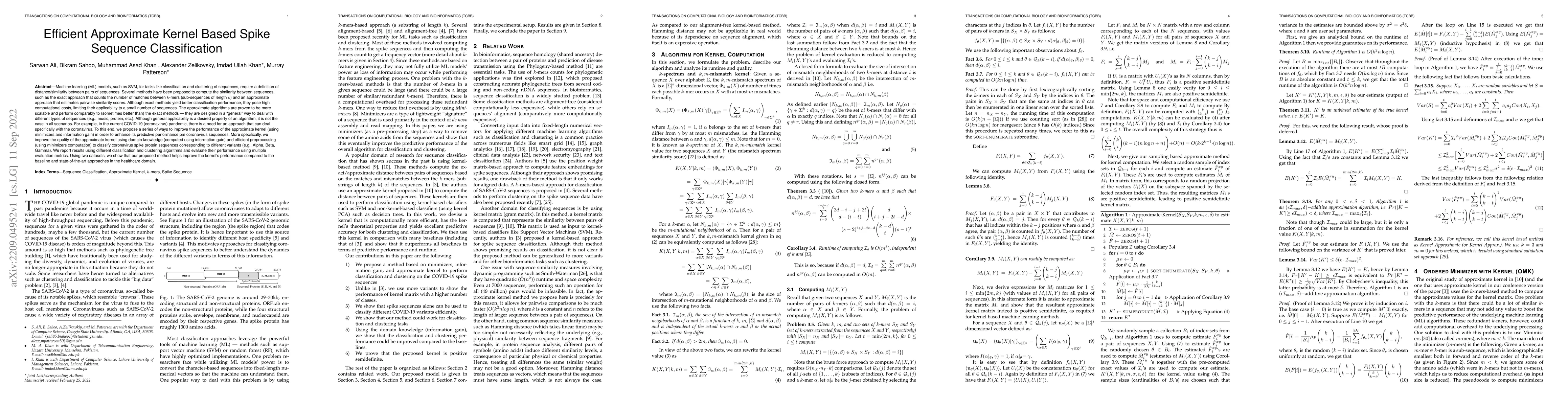 Thumbnail for Efficient Approximate Kernel Based Spike Sequence Classification