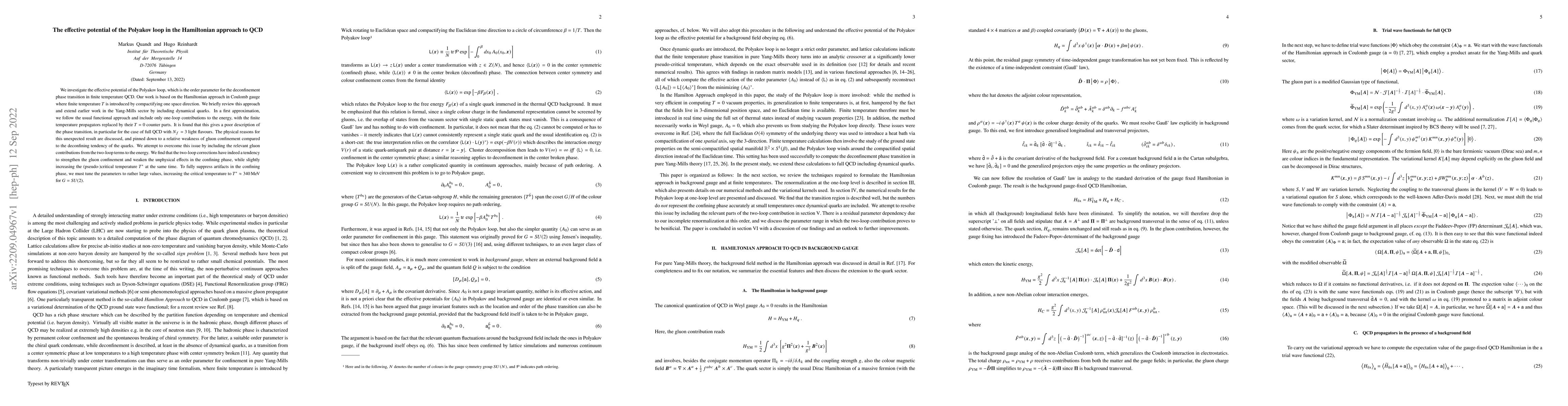 Thumbnail for The effective potential of the Polyakov loop in the Hamiltonian approach
  to QCD