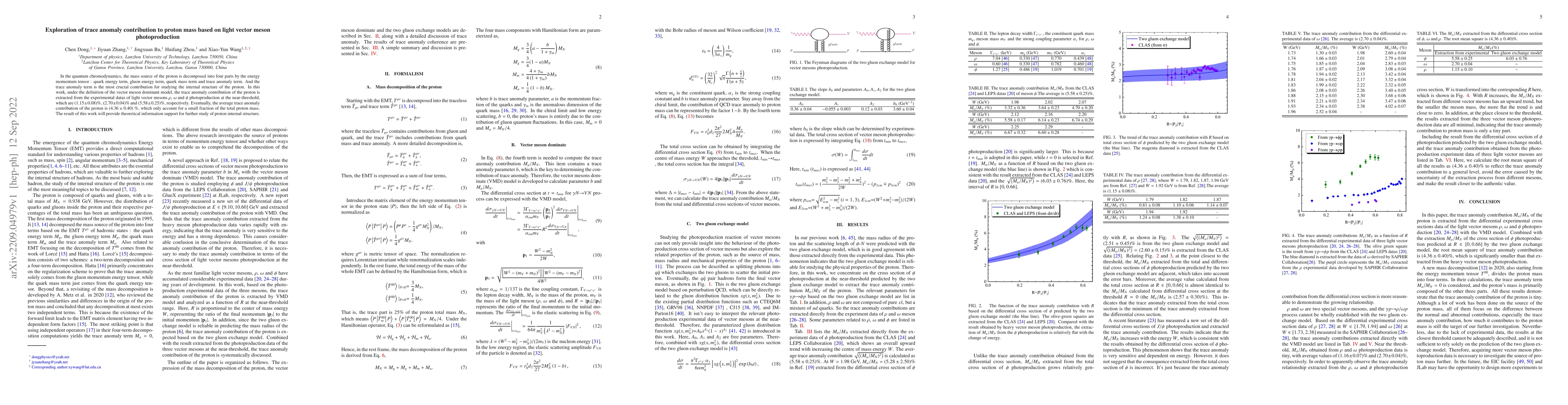 Thumbnail for Exploration of trace anomaly contribution to proton mass based on light
  vector meson photoproduction