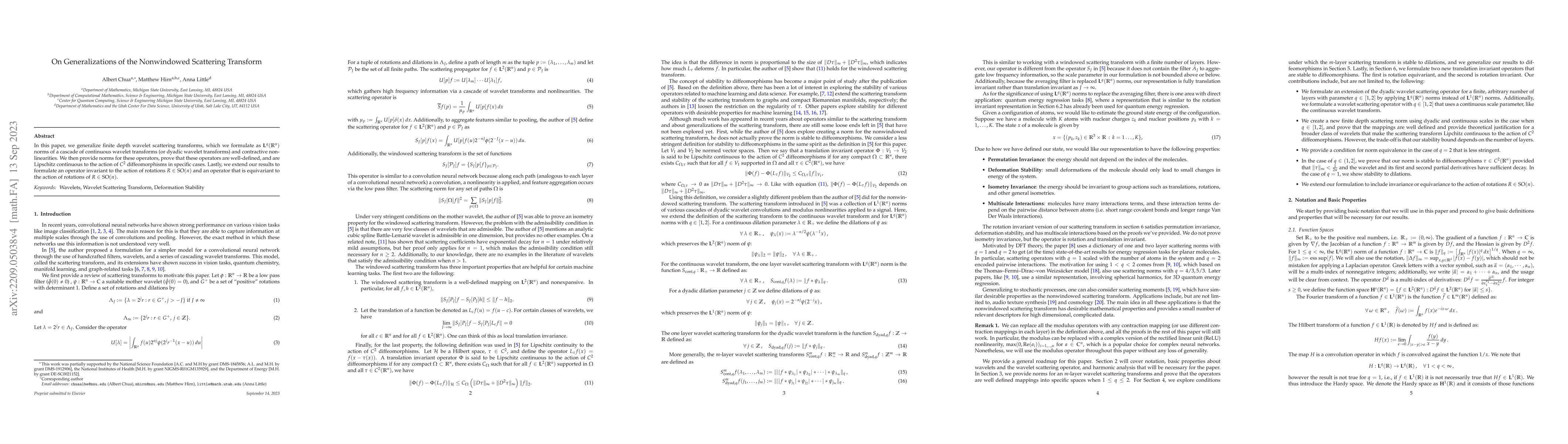 Thumbnail for On Generalizations of the Nonwindowed Scattering Transform
