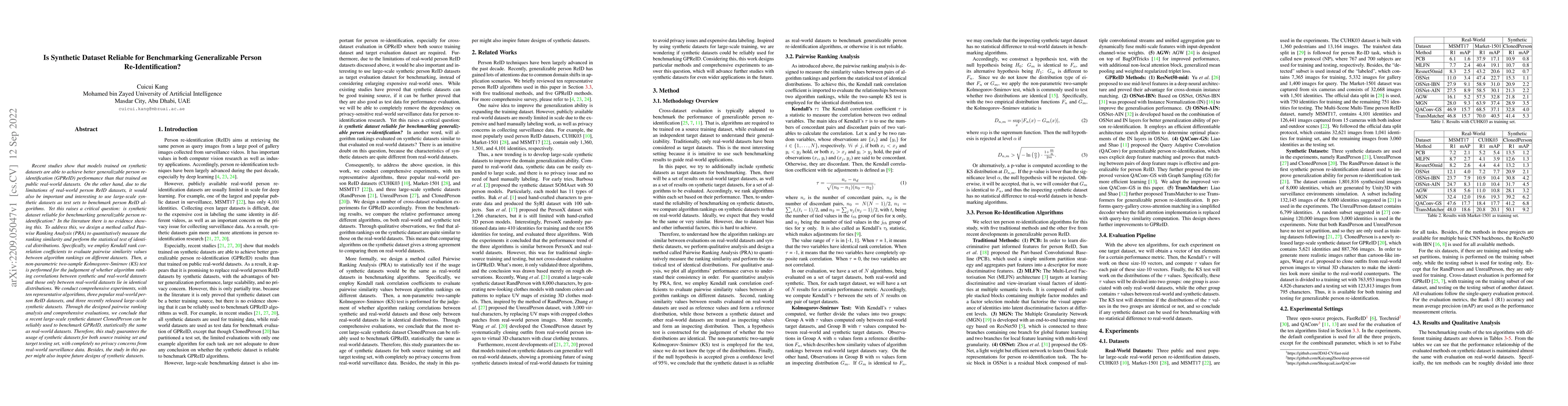 Thumbnail for Is Synthetic Dataset Reliable for Benchmarking Generalizable Person
  Re-Identification?