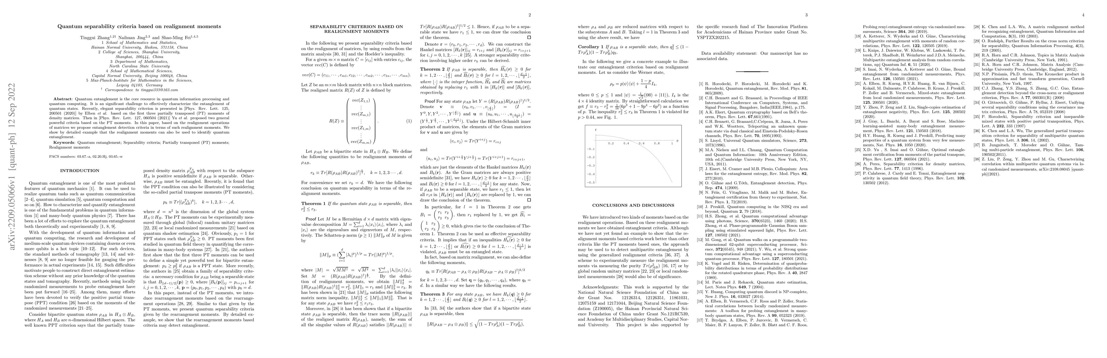 Thumbnail for Quantum separability criteria based on realignment moments