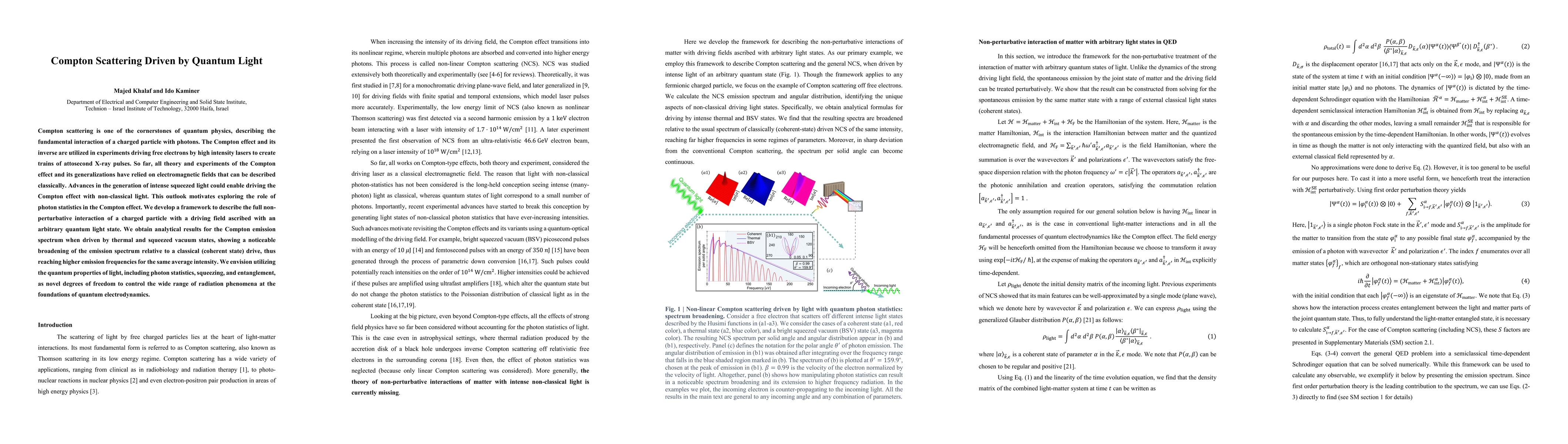 Thumbnail for Compton Scattering Driven by Quantum Light