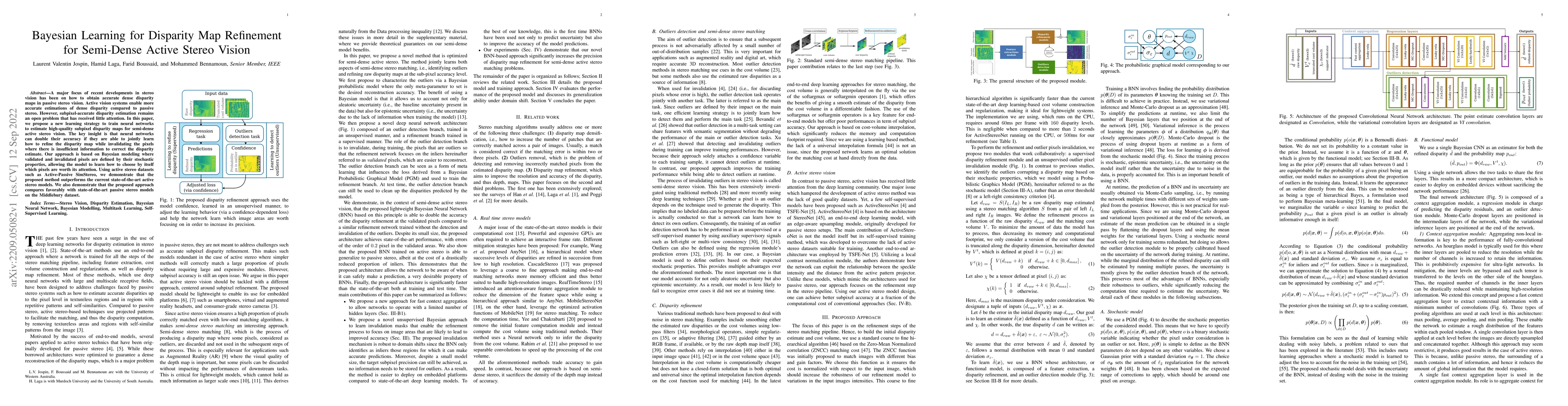 Thumbnail for Bayesian Learning for Disparity Map Refinement for Semi-Dense Active
  Stereo Vision