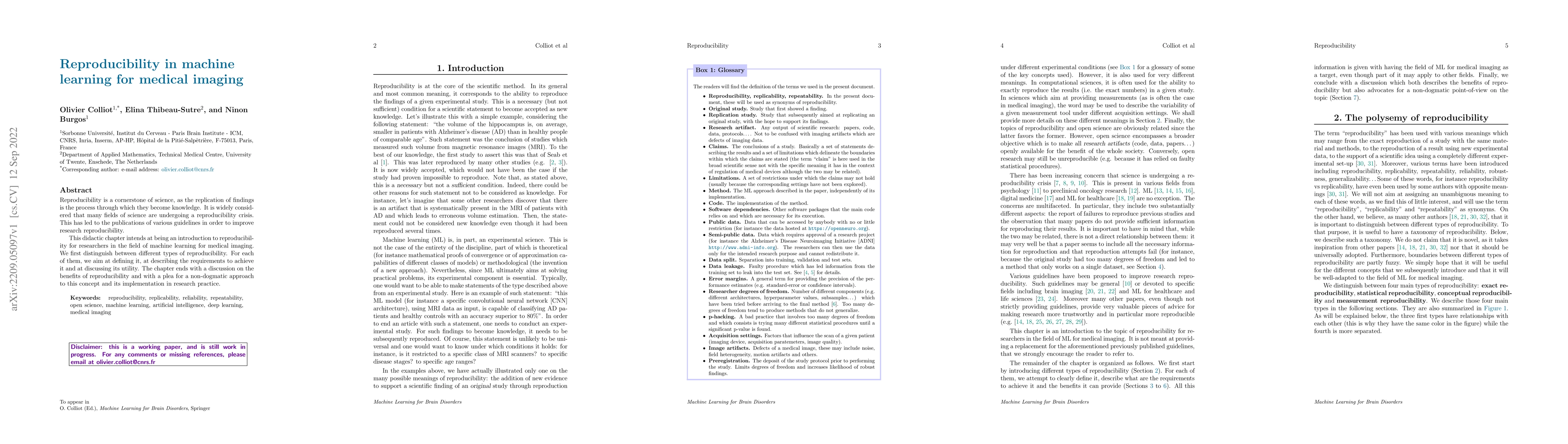 Thumbnail for Reproducibility in machine learning for medical imaging