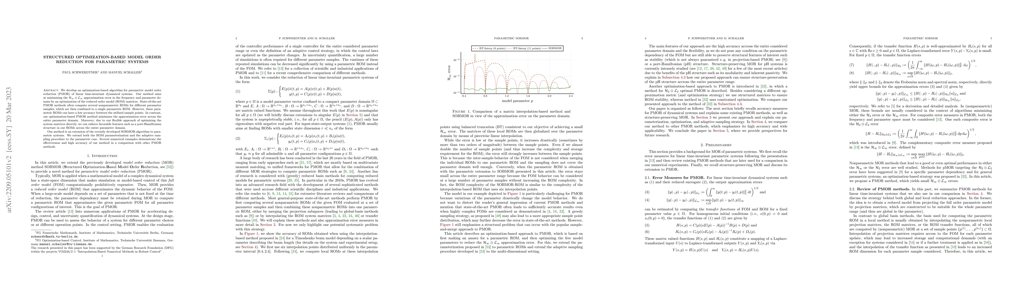 Thumbnail for Structured Optimization-Based Model Order Reduction for Parametric
  Systems