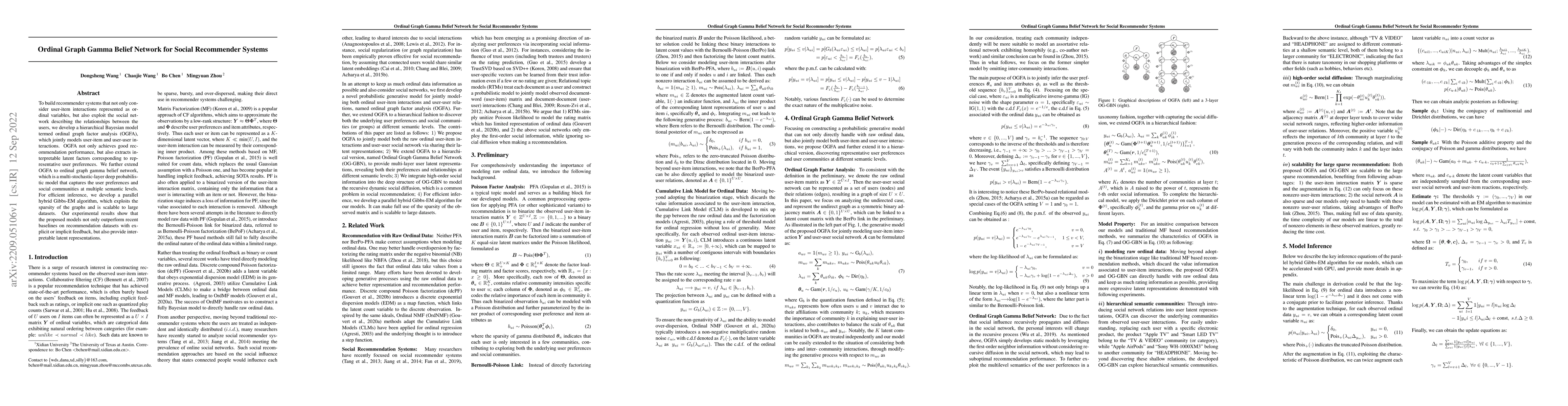 Thumbnail for Ordinal Graph Gamma Belief Network for Social Recommender Systems