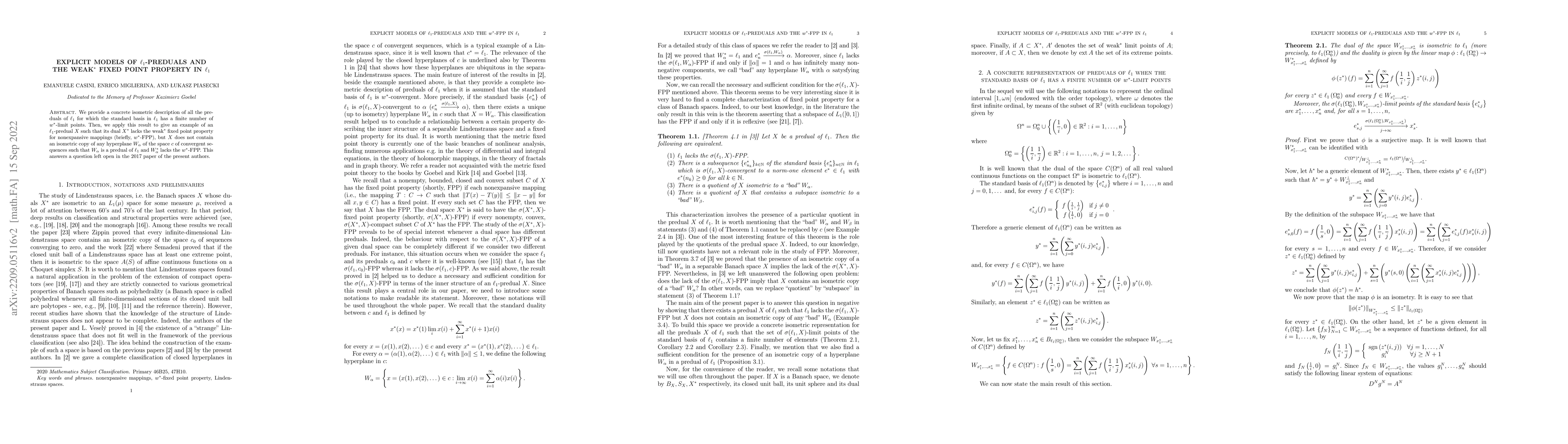 Thumbnail for Explicit models of $\ell_1$-preduals and the weak$^*$ fixed point
  property in $\ell_1$