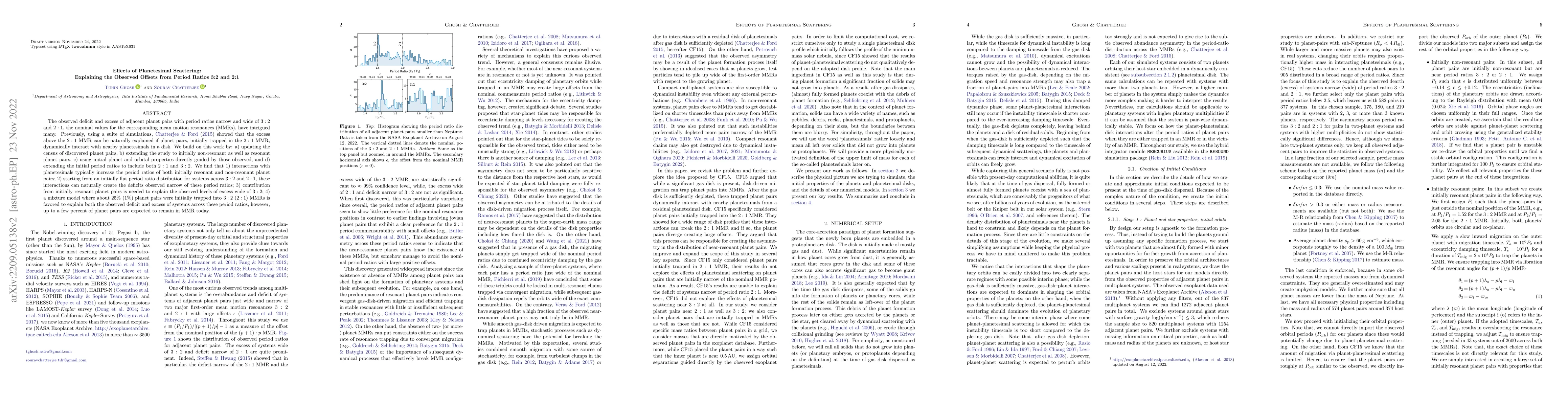 Thumbnail for Effects of Planetesimal Scattering: Explaining the Observed Offsets from
  Period Ratios 3:2 and 2:1