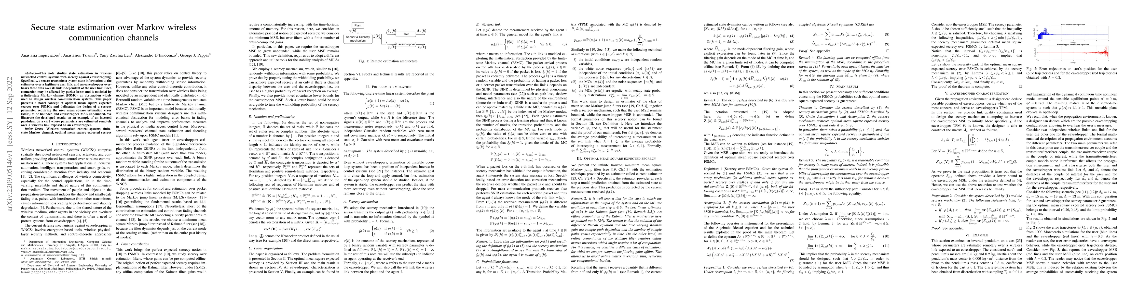 Thumbnail for Secure state estimation over Markov wireless communication channels
  (extended version)