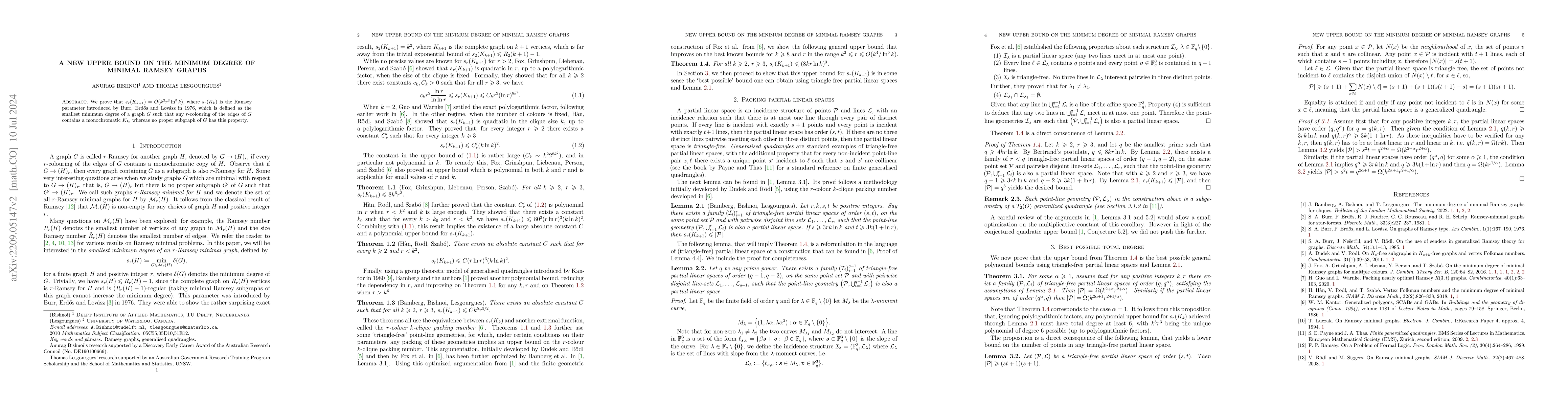 Thumbnail for A new upper bound on the minimum degree of minimal Ramsey graphs