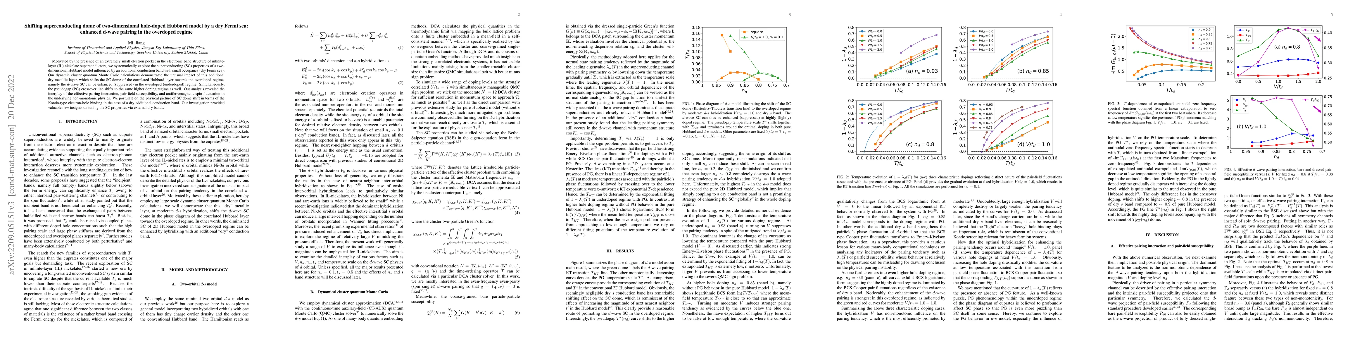 Thumbnail for Shifting superconducting dome of two-dimensional hole-doped Hubbard
  model by a dry Fermi sea: enhanced d-wave pairing in the overdoped regime