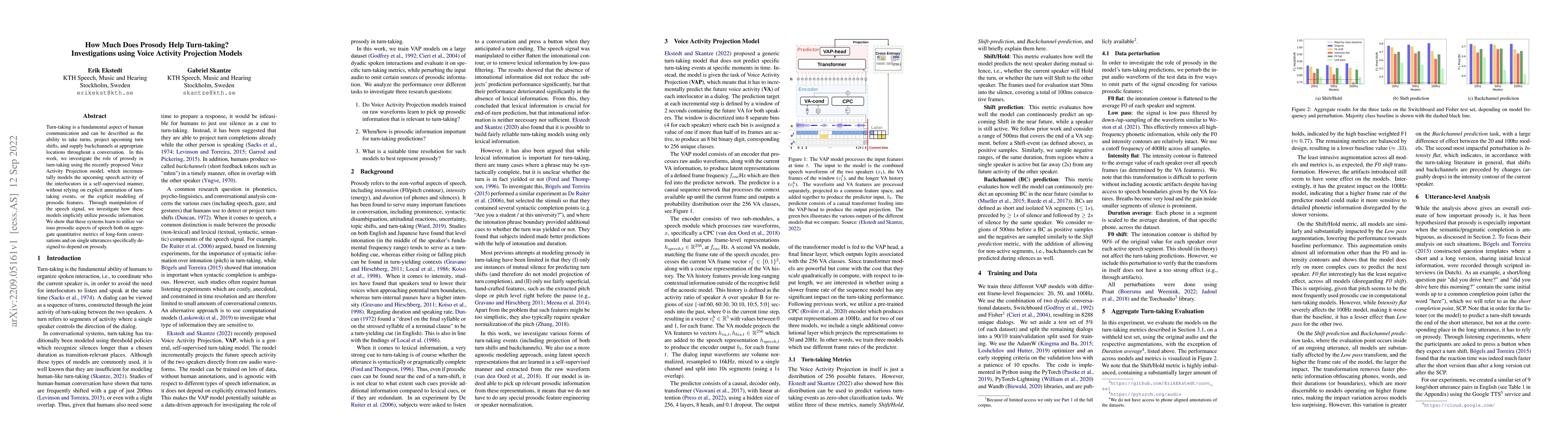Thumbnail for How Much Does Prosody Help Turn-taking? Investigations using Voice
  Activity Projection Models