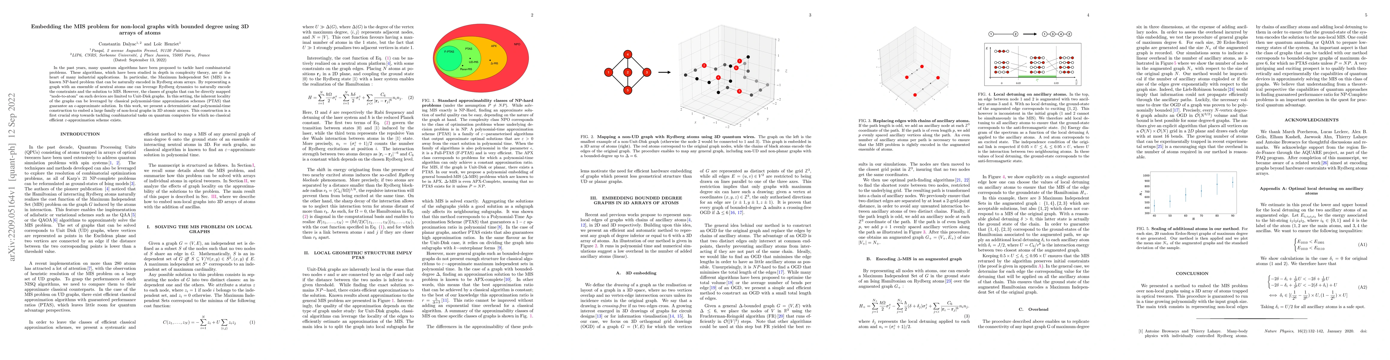 Thumbnail for Embedding the MIS problem for non-local graphs with bounded degree using
  3D arrays of atoms