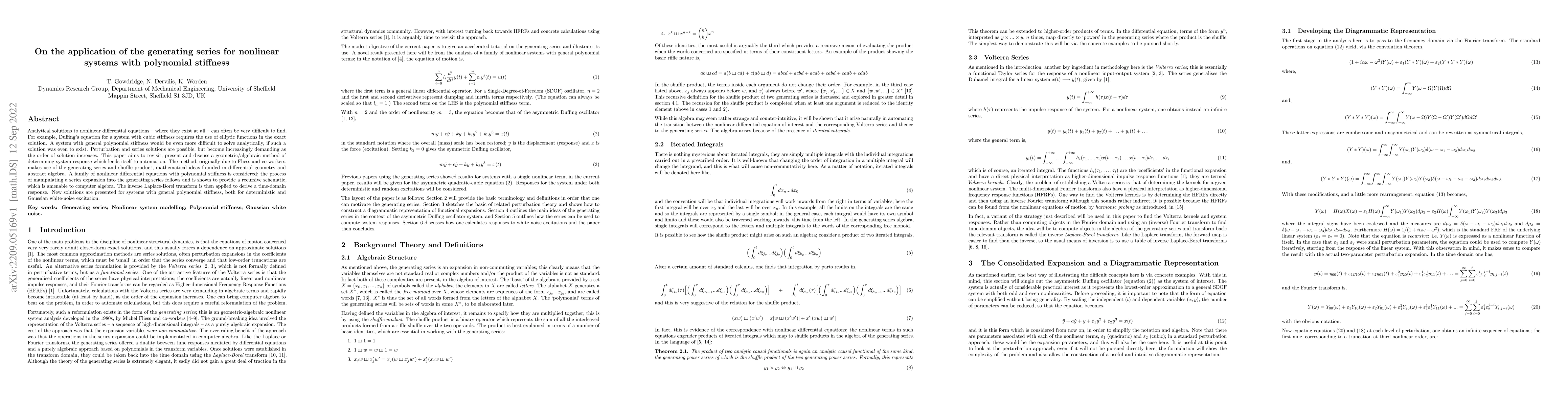 Thumbnail for On the application of the generating series for nonlinear systems with
  polynomial stiffness