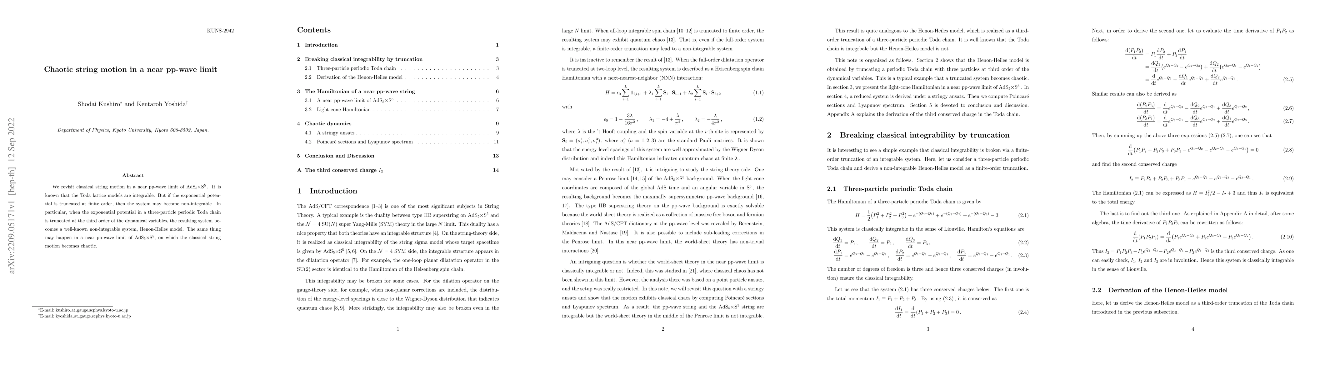 Thumbnail for Chaotic string motion in a near pp-wave limit