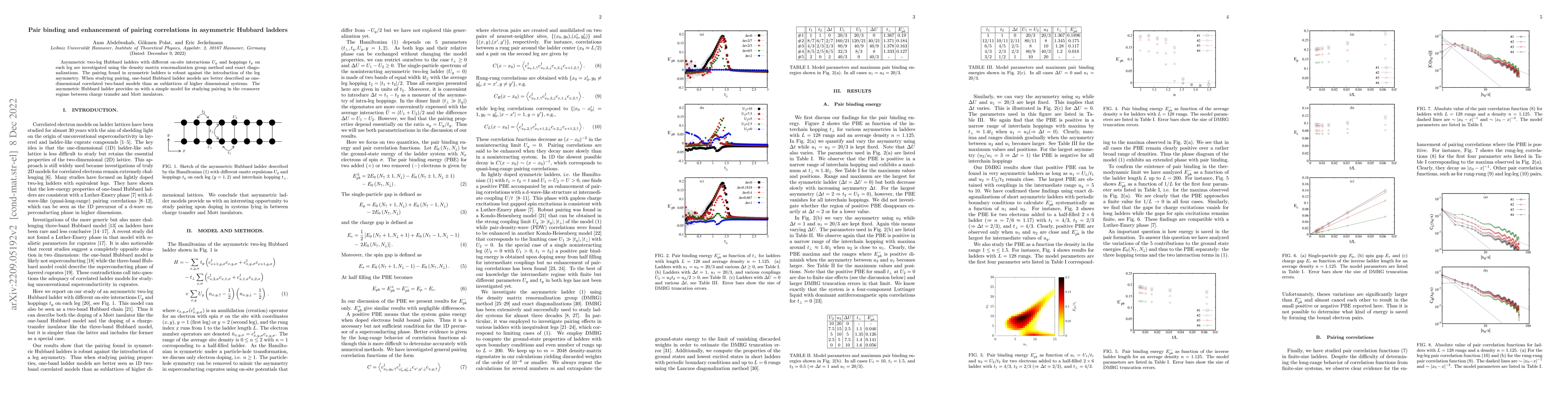 Thumbnail for Pair binding and enhancement of pairing correlations in asymmetric
  Hubbard ladders