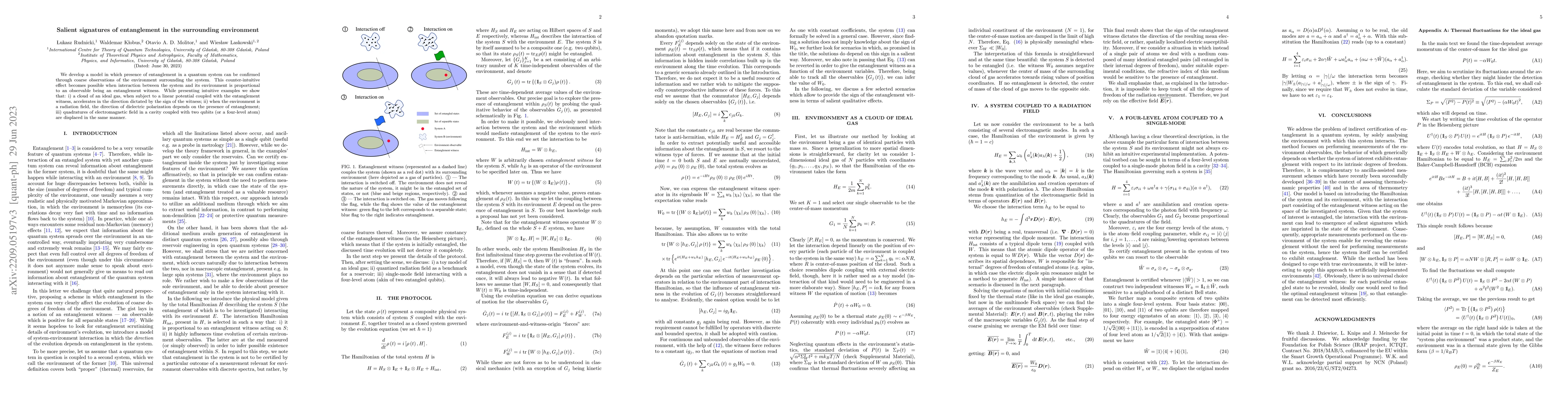 Thumbnail for Salient signatures of entanglement in the surrounding environment