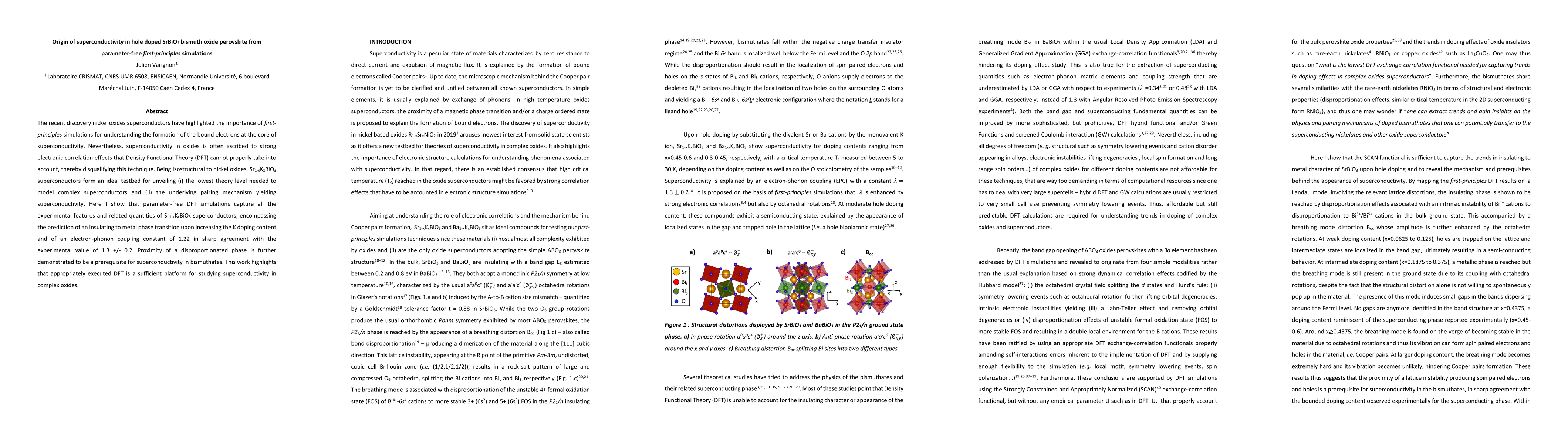 Thumbnail for Origin of superconductivity in hole doped SrBiO3 bismuth oxide
  perovskite from parameter-free first-principles simulations