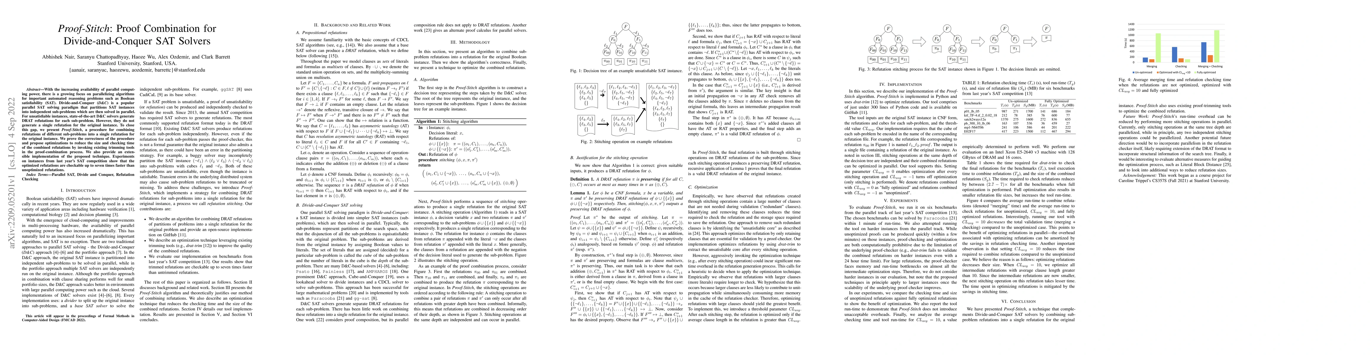 Thumbnail for Proof-Stitch: Proof Combination for Divide and Conquer SAT Solvers