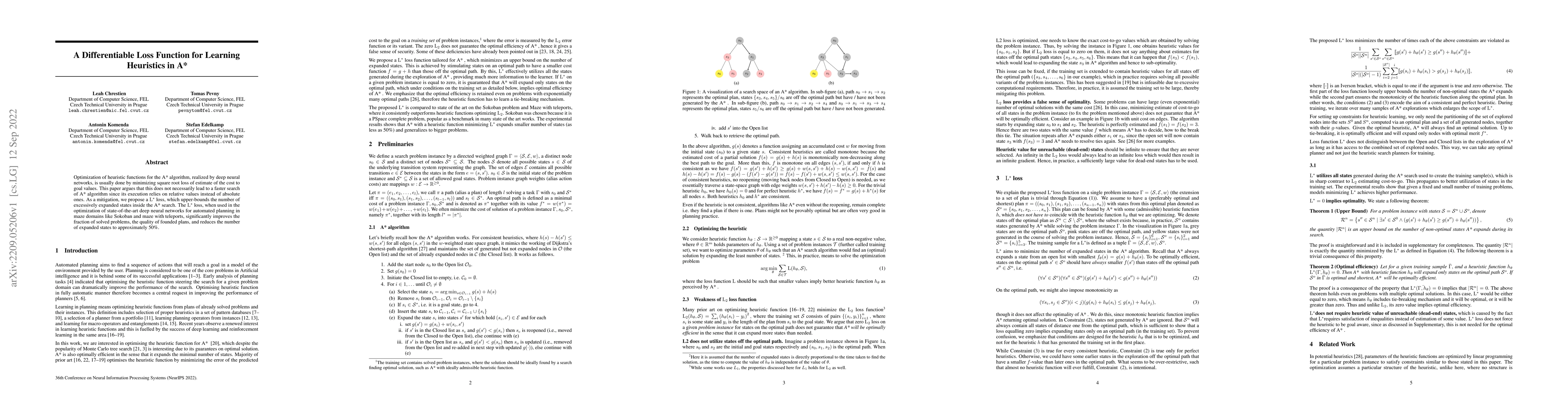 Thumbnail for A Differentiable Loss Function for Learning Heuristics in A*