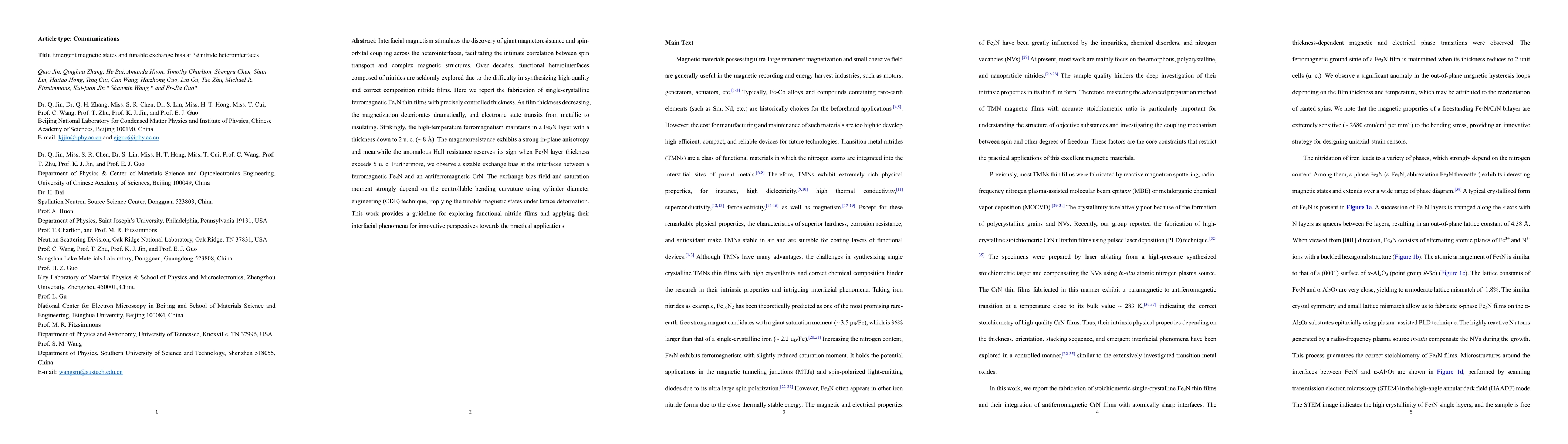Thumbnail for Emergent magnetic states and tunable exchange bias at all 3d nitride
  heterointerfaces