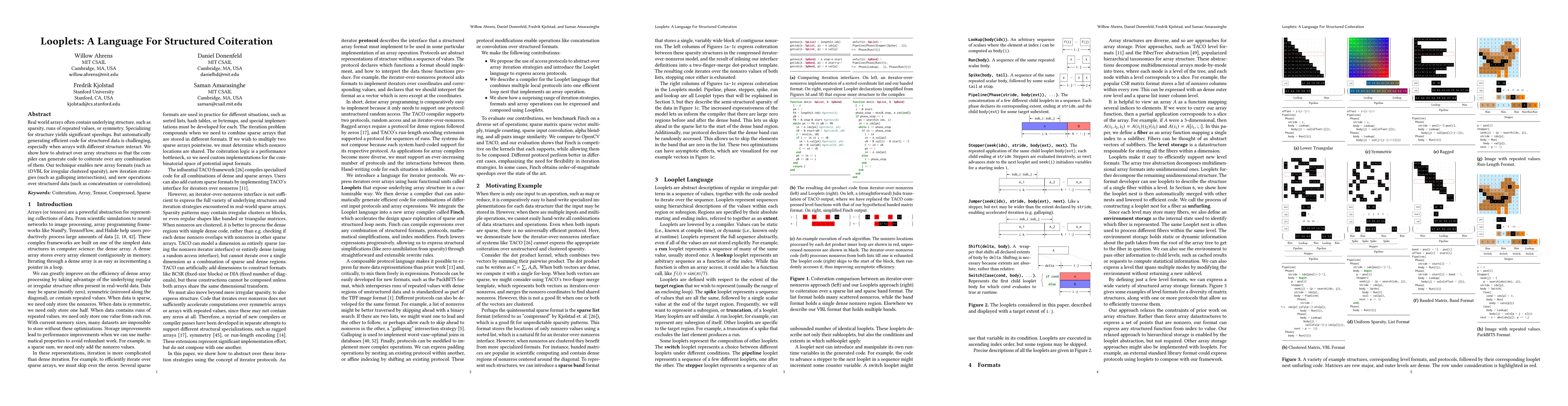 Thumbnail for Looplets: A Language For Structured Coiteration