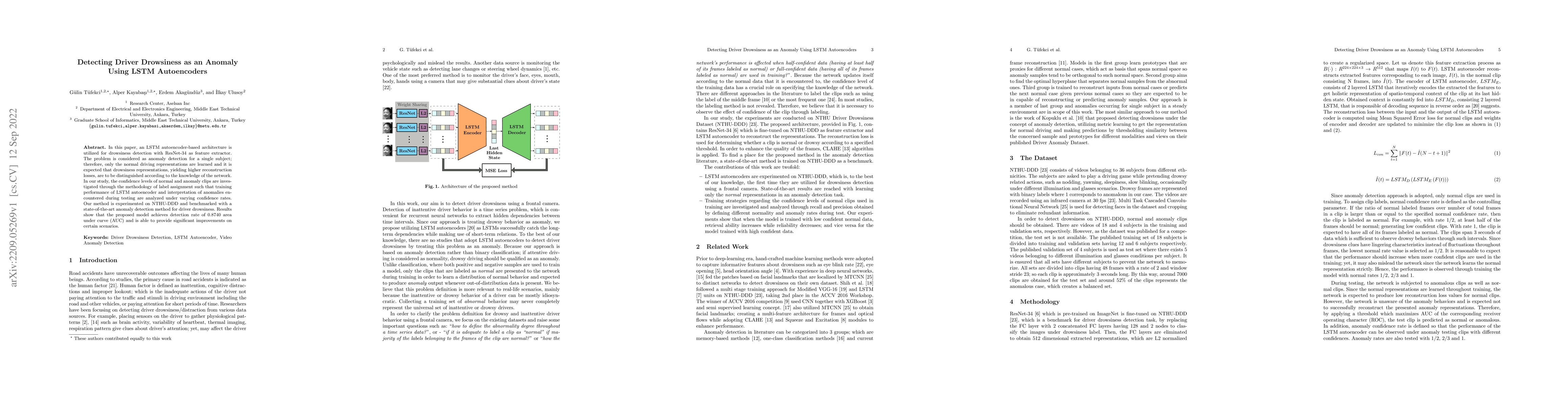 Thumbnail for Detecting Driver Drowsiness as an Anomaly Using LSTM Autoencoders