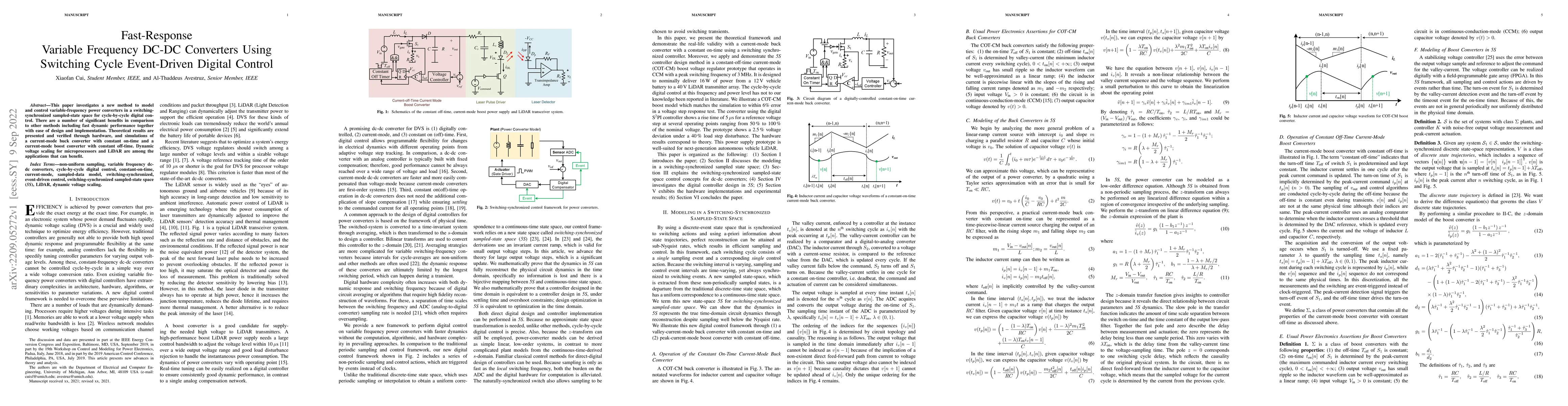Thumbnail for Fast-Response Variable Frequency DC-DC Converters Using Switching Cycle
  Event-Driven Digital Control