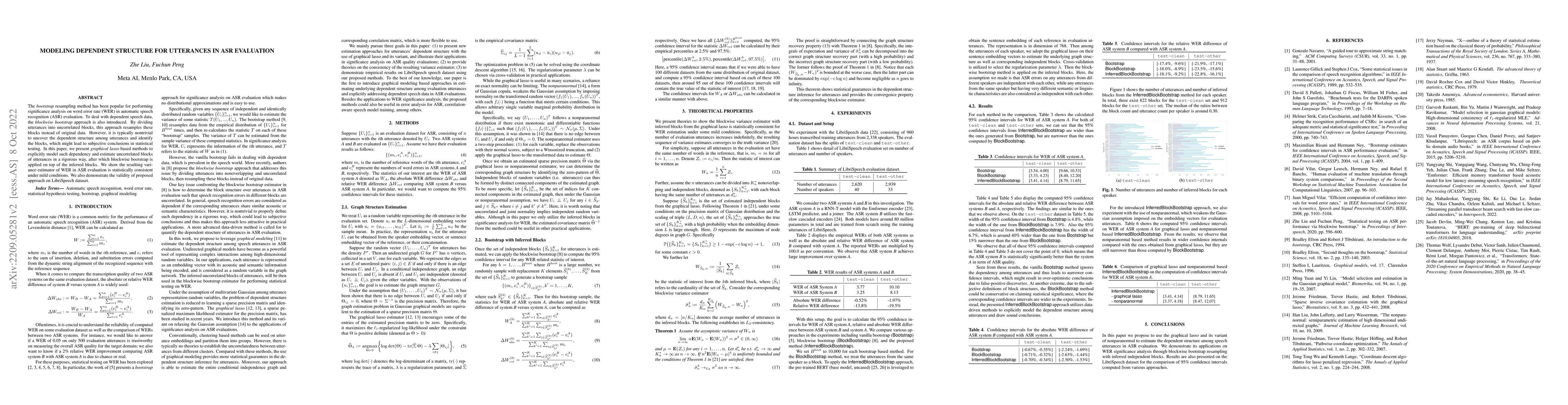 Thumbnail for Modeling Dependent Structure for Utterances in ASR Evaluation
