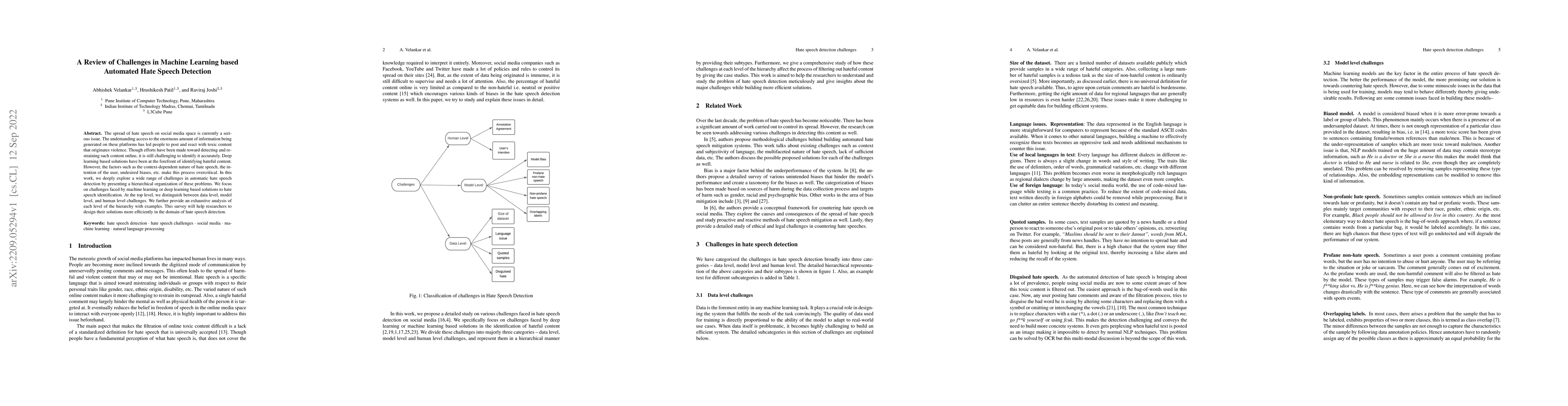 Thumbnail for A Review of Challenges in Machine Learning based Automated Hate Speech
  Detection