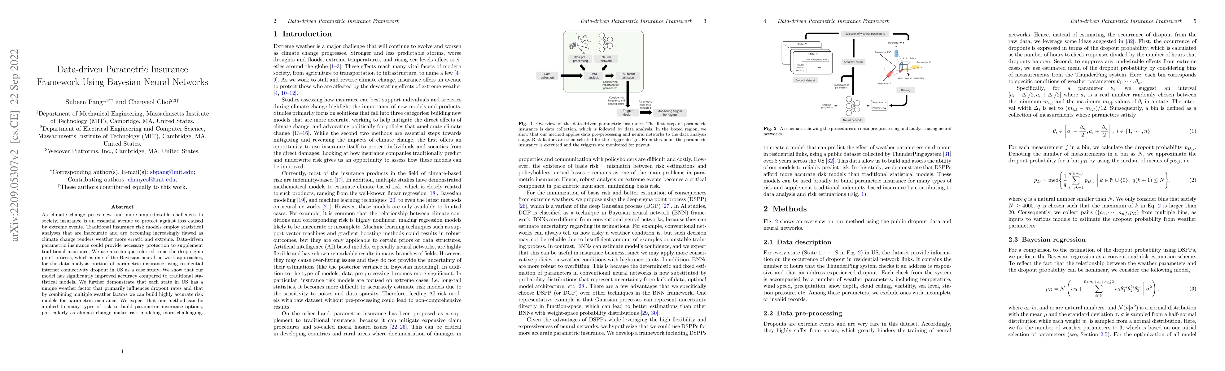 Thumbnail for Data-driven Parametric Insurance Framework Using Bayesian Neural
  Networks