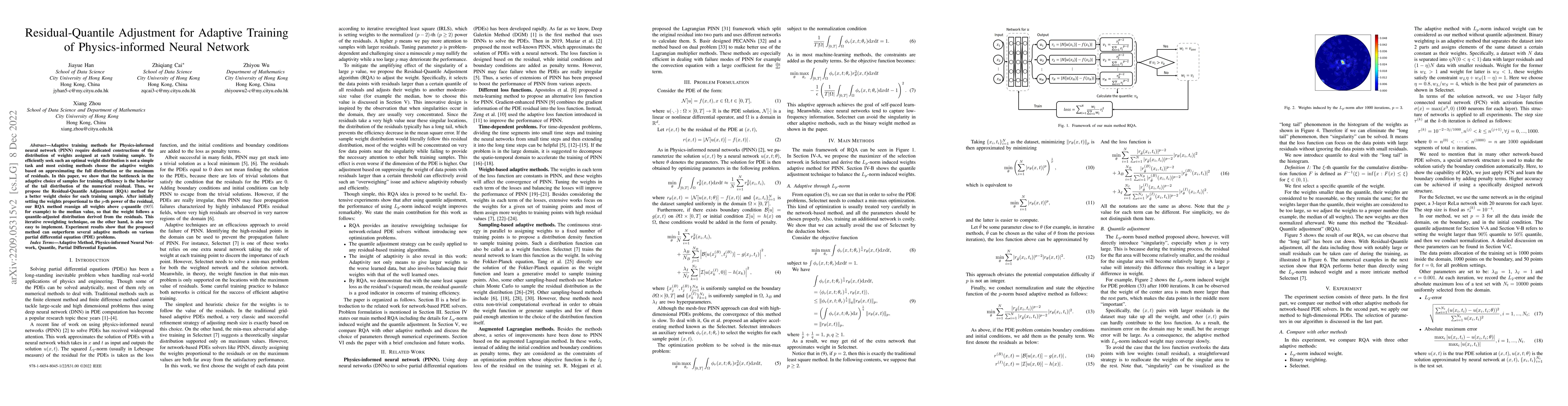 Thumbnail for Residual-Quantile Adjustment for Adaptive Training of Physics-informed
  Neural Network