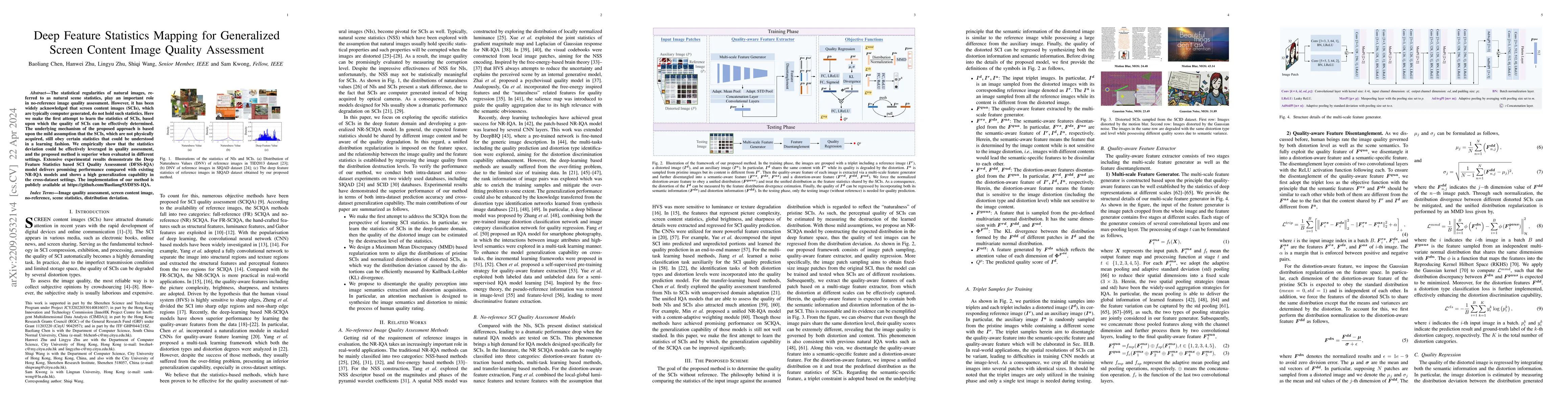 Thumbnail for Deep Feature Statistics Mapping for Generalized Screen Content Image
  Quality Assessment