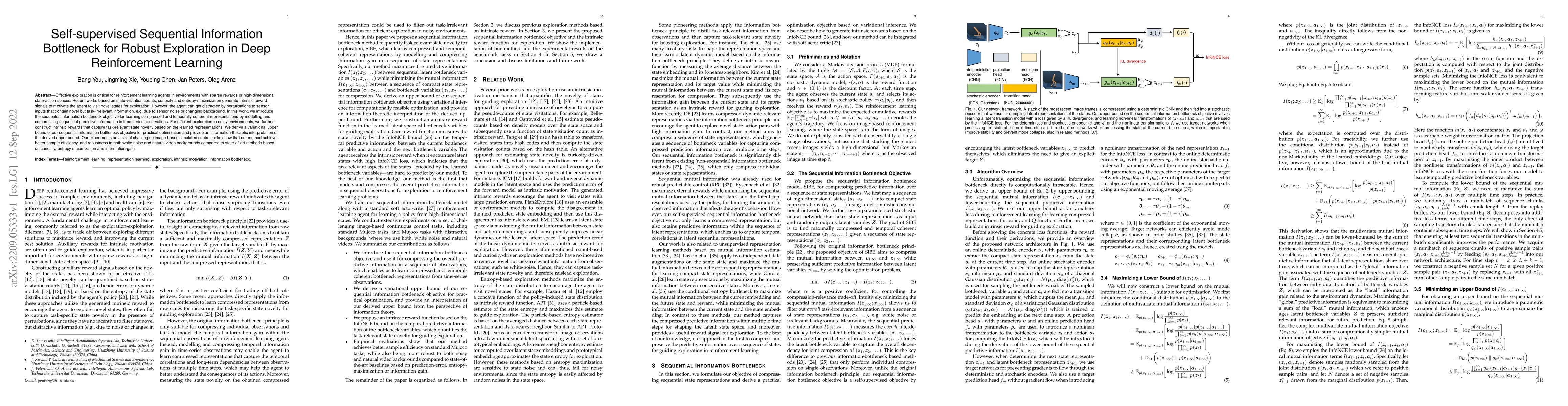 Thumbnail for Self-supervised Sequential Information Bottleneck for Robust Exploration
  in Deep Reinforcement Learning