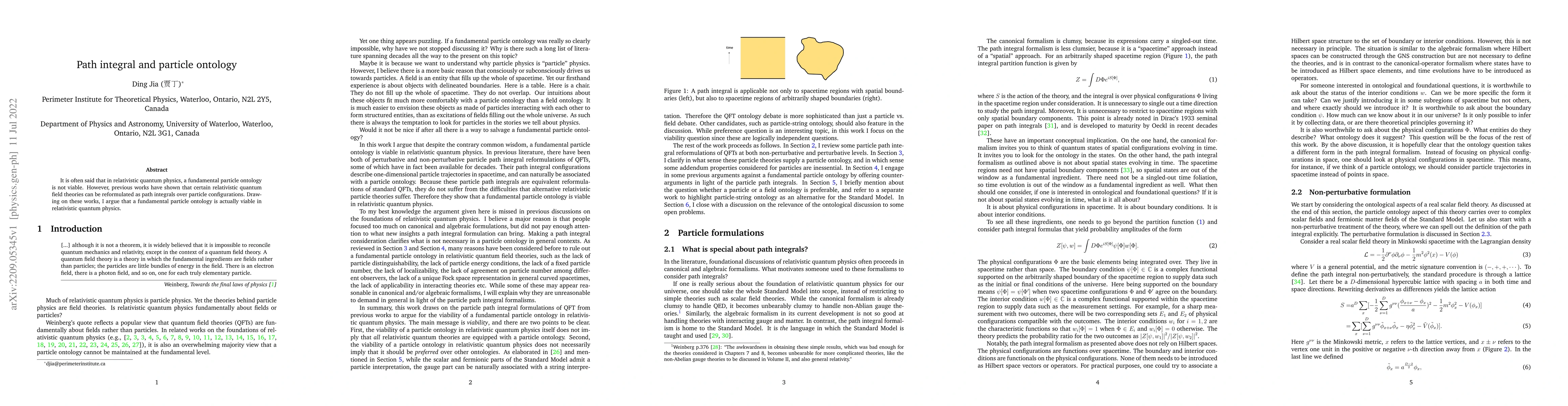 Thumbnail for Path integral and particle ontology