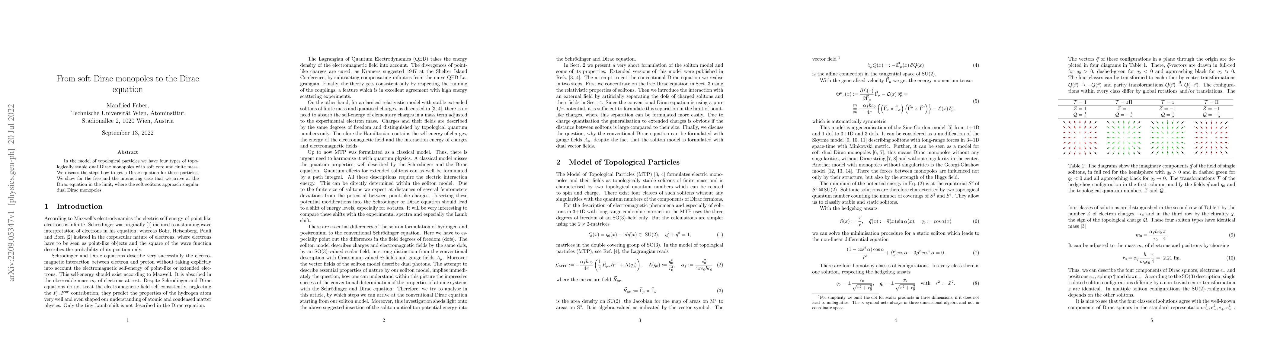 Thumbnail for From soft Dirac monopoles to the Dirac equation