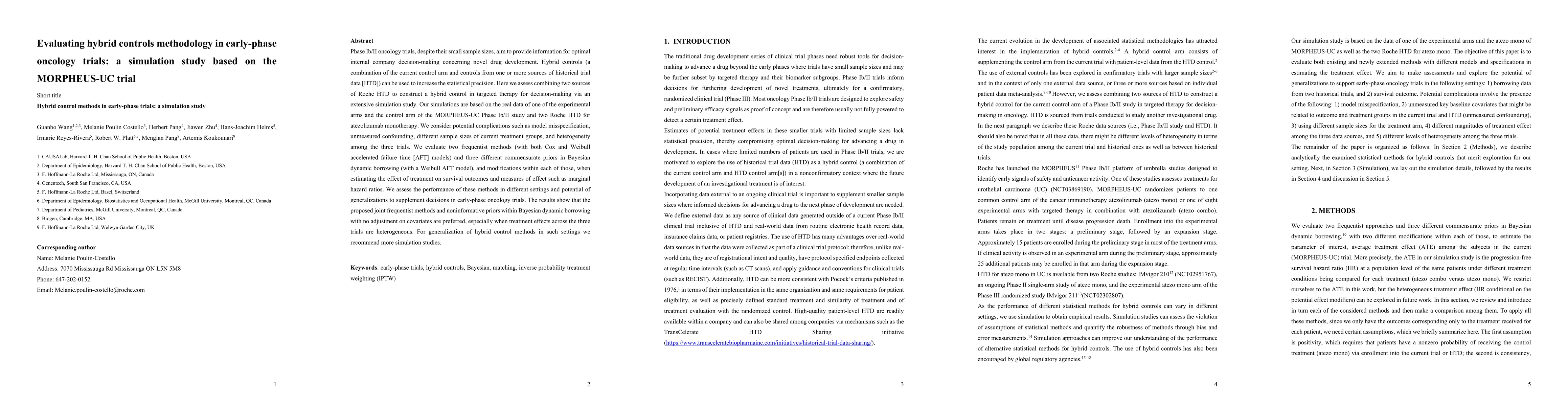 Thumbnail for Evaluating hybrid controls methodology in early-phase oncology trials: a
  simulation study based on the MORPHEUS-UC trial