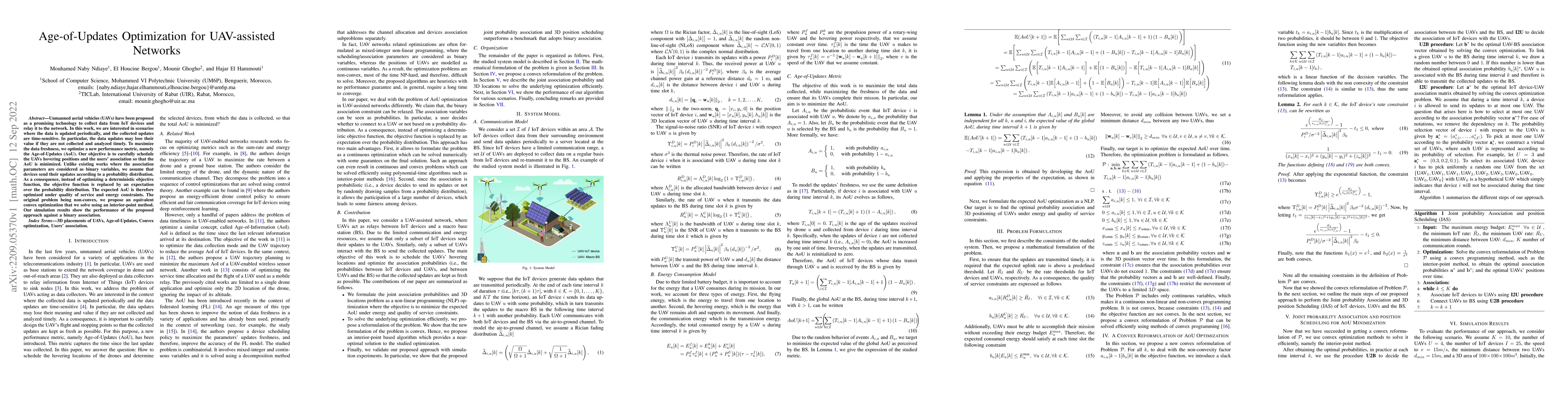 Thumbnail for Age-of-Updates Optimization for UAV-assisted Networks