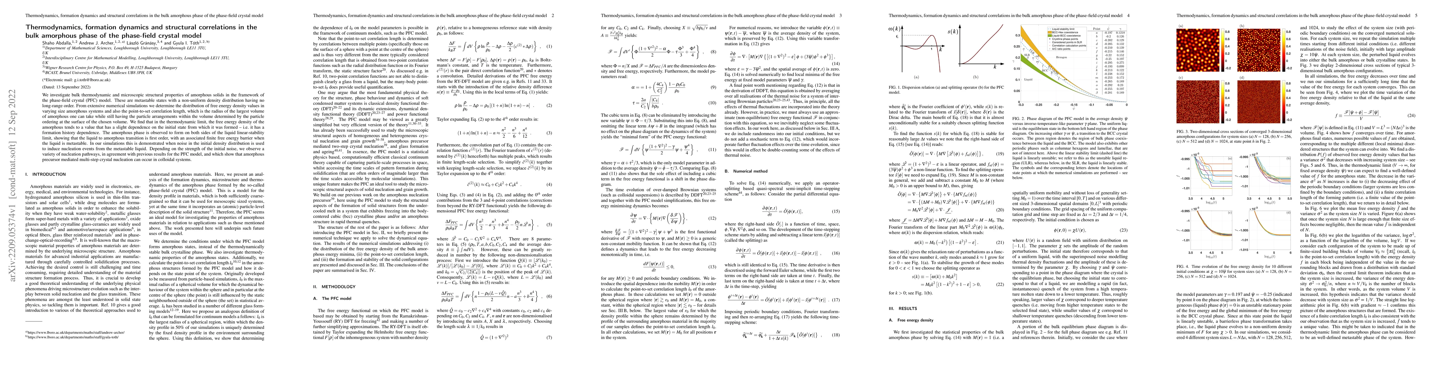 Thumbnail for Thermodynamics, formation dynamics and structural correlations in the
  bulk amorphous phase of the phase-field crystal model