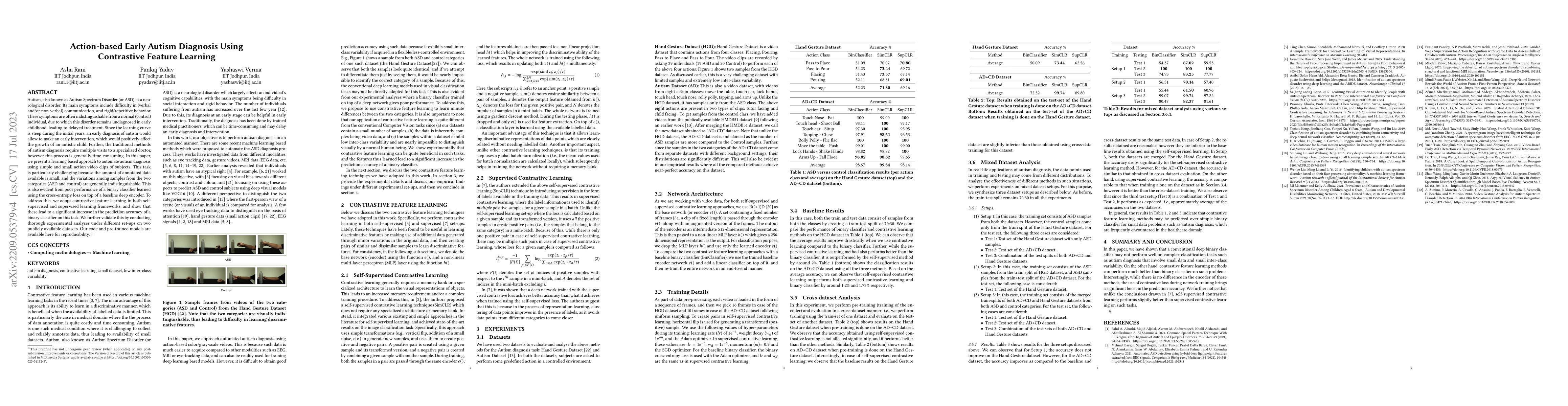 Thumbnail for Action-based Early Autism Diagnosis Using Contrastive Feature Learning
