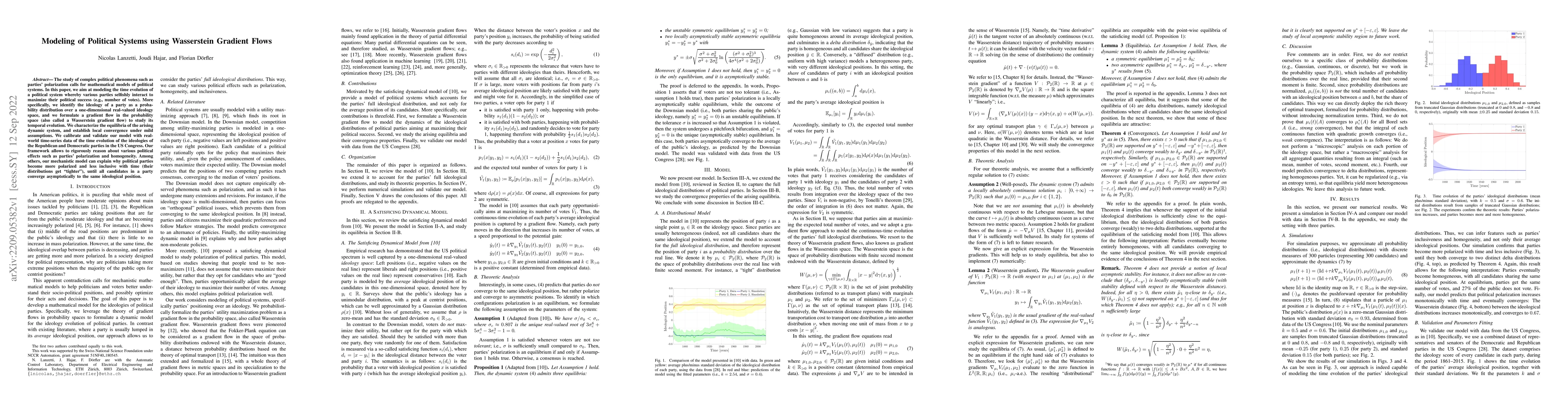 Thumbnail for Modeling of Political Systems using Wasserstein Gradient Flows
