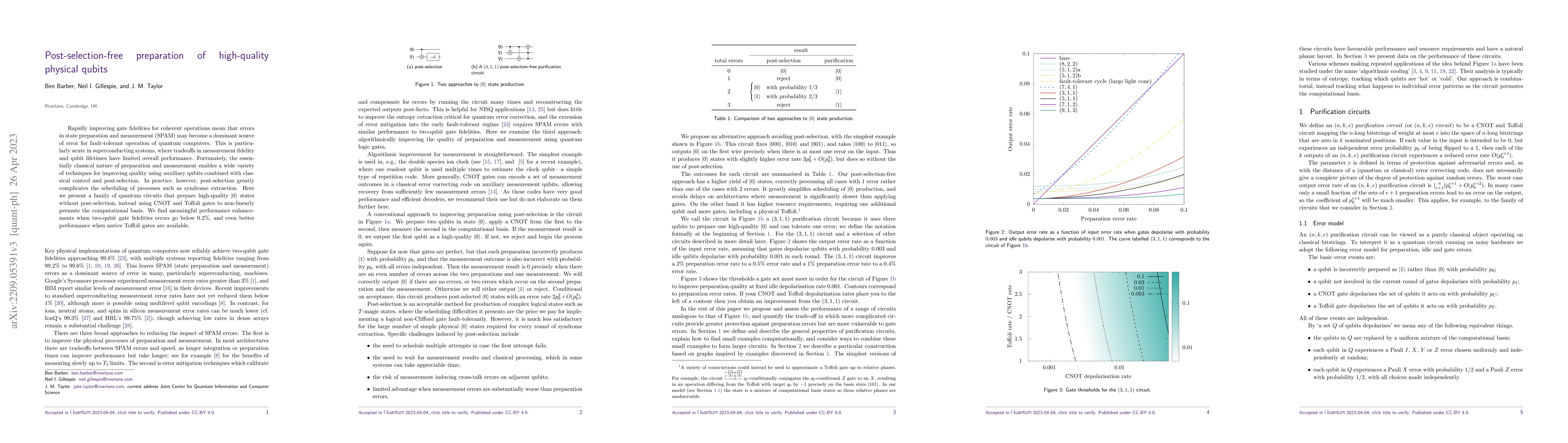 Thumbnail for Post-selection-free preparation of high-quality physical qubits