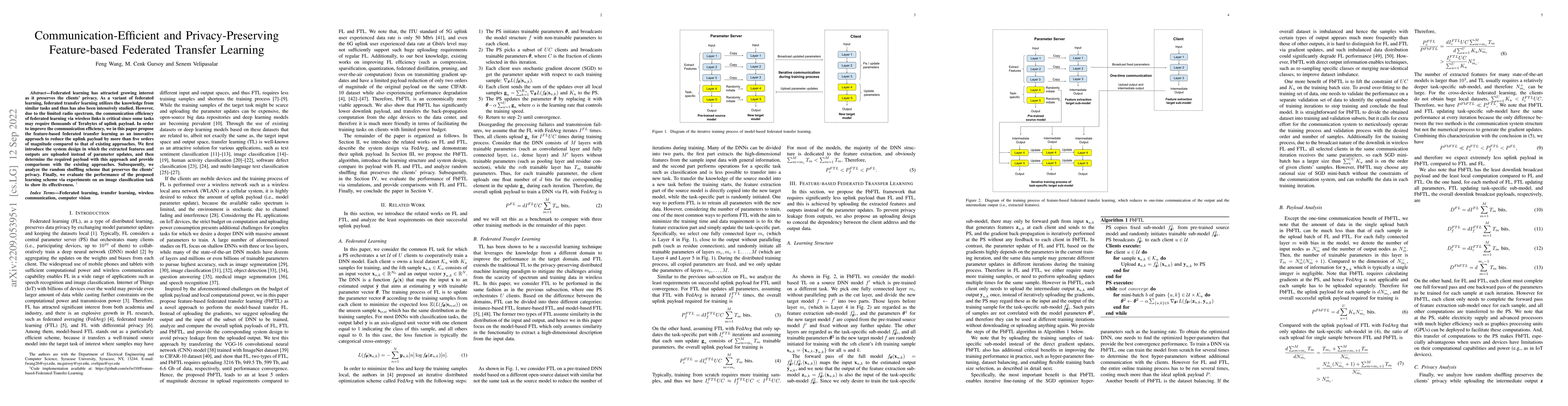 Thumbnail for Communication-Efficient and Privacy-Preserving Feature-based Federated
  Transfer Learning